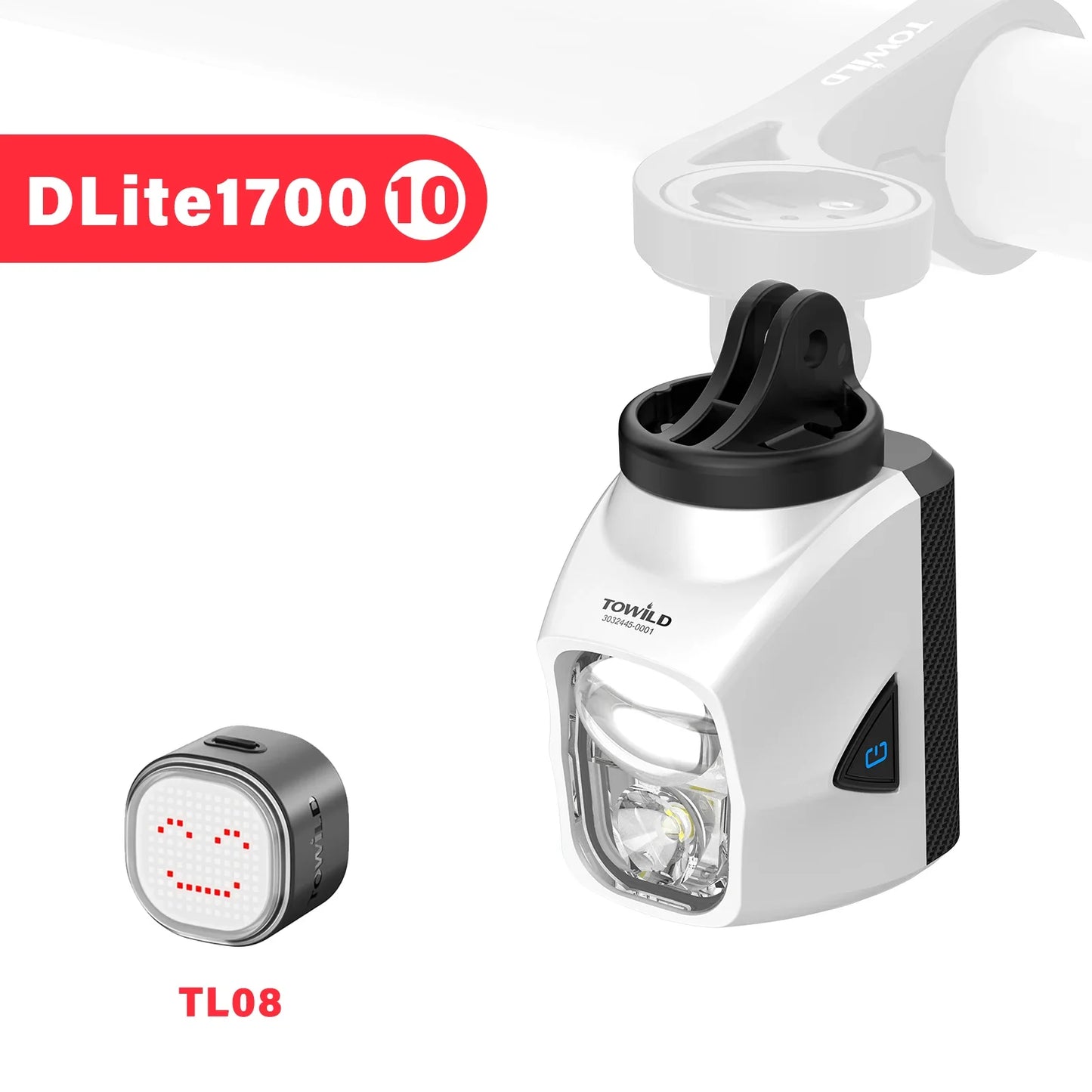 TOWILD DL1700 LED Bicycle Light – 1900LM Rechargeable Front Light with Focus & Flood Beam, Power Bank Function
