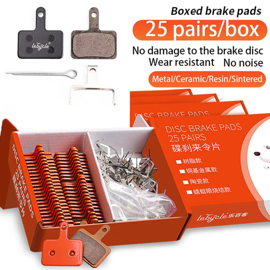 25 Pairs MTB Bicycle Disc Brake Pads - Resin, Metal, Ceramic for Shimano, SRAM, AVID, ZOOM B01S Universal Hydraulic Brakes