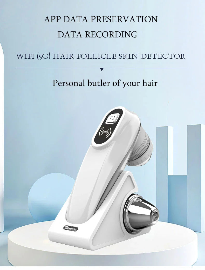 WiFi HD 5G Scalp, Skin & Hair Follicle Detector – 50X/200X Rechargeable UV Skin Analyzer Magnifier