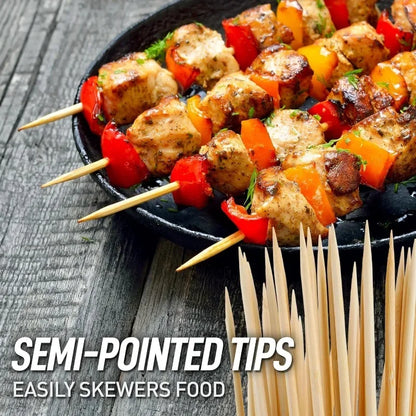 Bamboo Food Skewer Sticks - 270/90PCS Disposable Wooden BBQ Sticks for Party Buffet Fruit Grill & Catering Use