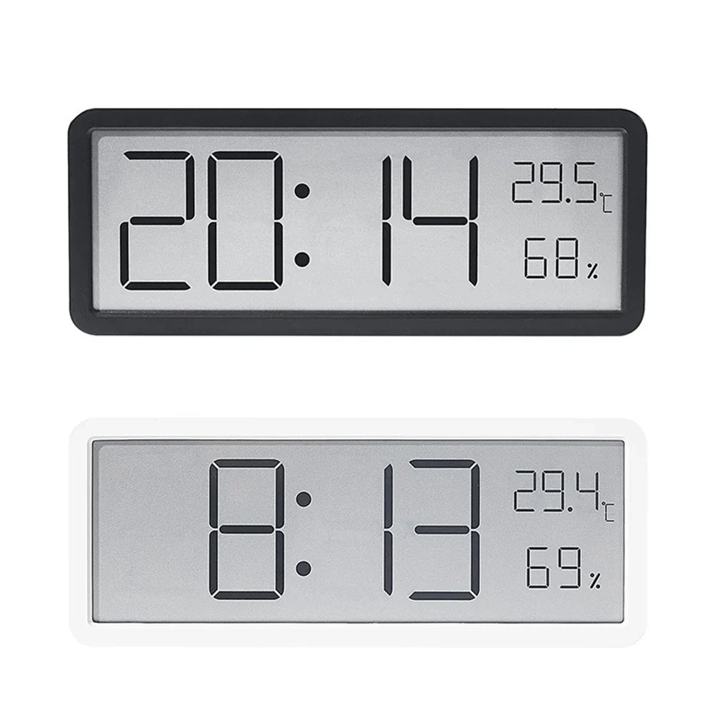 Digital Alarm Clock - LCD Display, Multifunctional Temperature and Humidity, Ultra-Thin Electronic Clock for Room Home Decor
