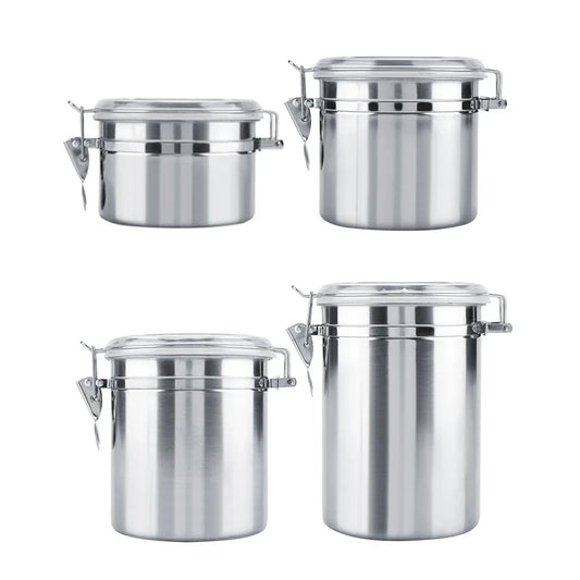 Stainless Steel Vacuum-Sealed Coffee Container – Beans Storage Jar for Home & Kitchen, 800-1800ml Options