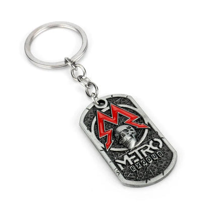 Metro Exodus 2033 Dog Tag Necklace – Retro Skull Pendant, Unisex Gamer Jewelry Gift