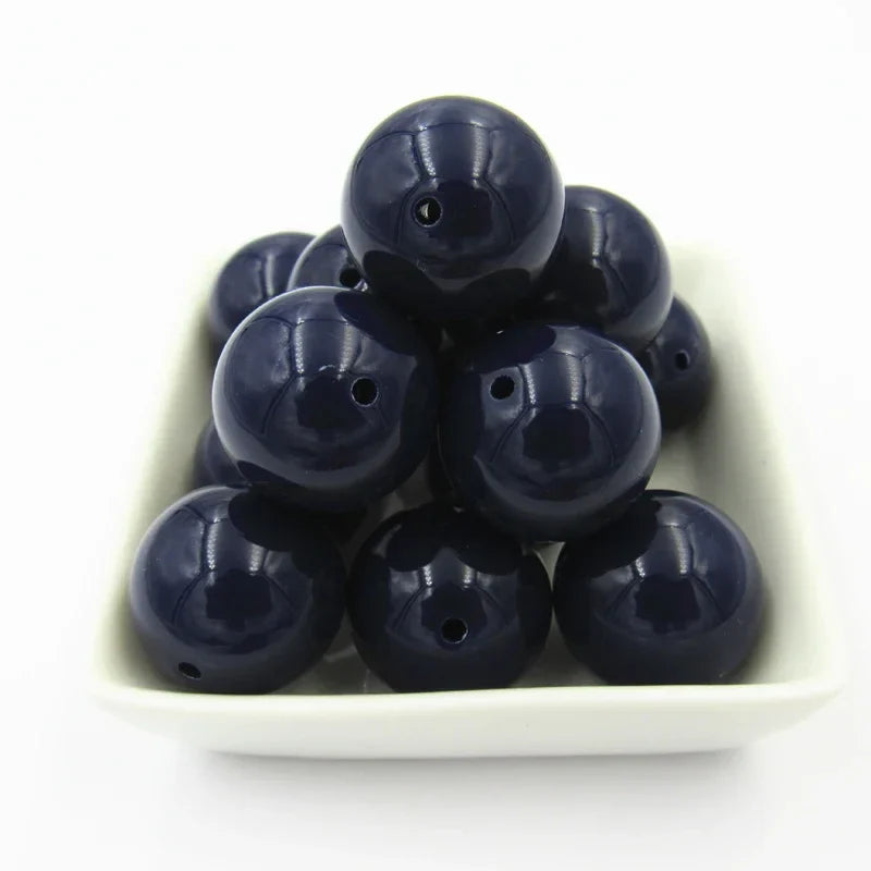 Acrylic Chunky Round Beads - 6mm to 20mm Solid Bubblegum Beads for DIY Handmade Jewelry & Craft Making