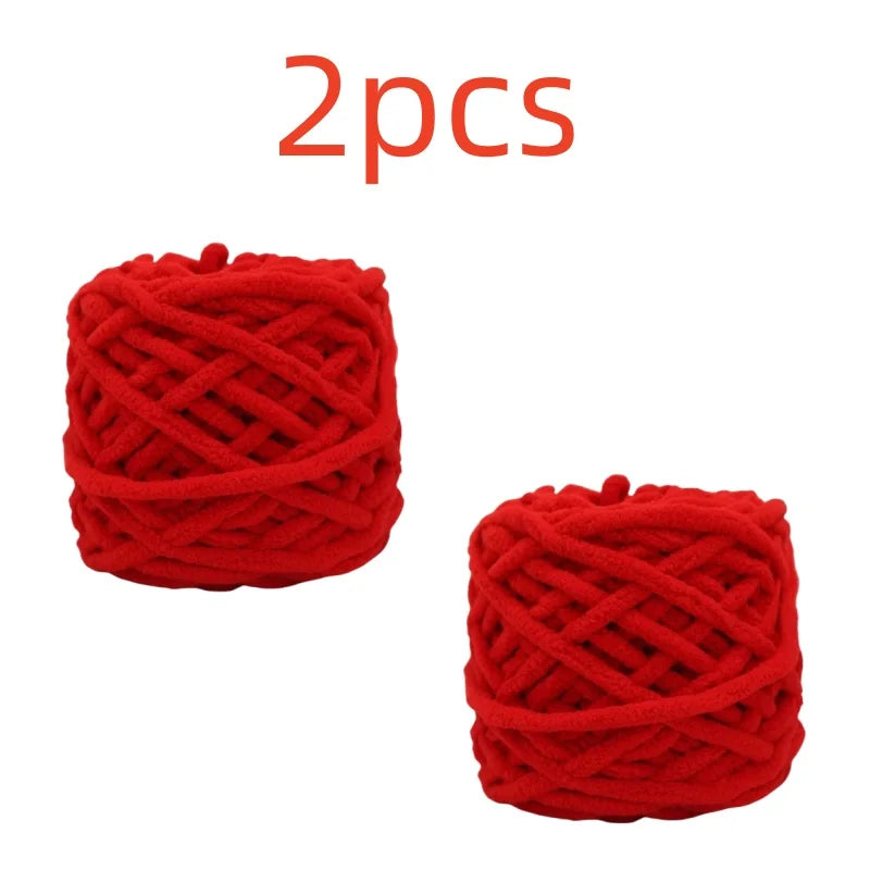 100g Chenille Knitting Yarn – Soft Thick Cotton Ice Strip Wool for DIY Hand Knitting Scarves & Crafts