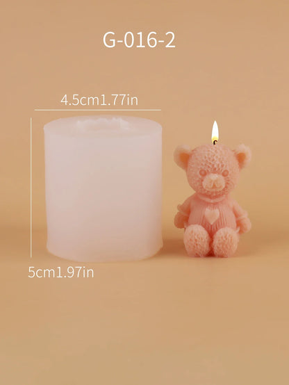Cute Little Bear Silicone Mold – DIY Candle, Gypsum & Ornament Mold