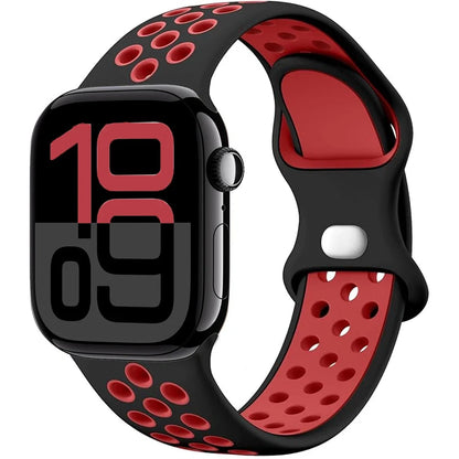 Silicone Apple Watch Strap - Breathable Wristband for Watch 11/10/9/8/7 Ultra 3/2 SE Series 49mm-41mm