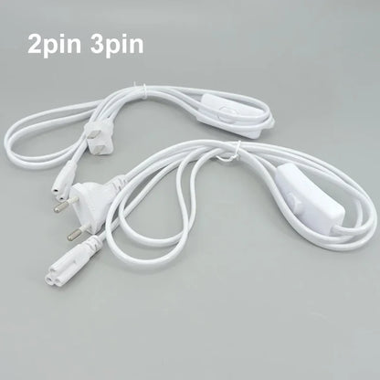2/3 Pin AC Switch Cable – ON/OFF Power Extension Wire for T5/T8 LED Tube Lighting with EU/US Plug Connector