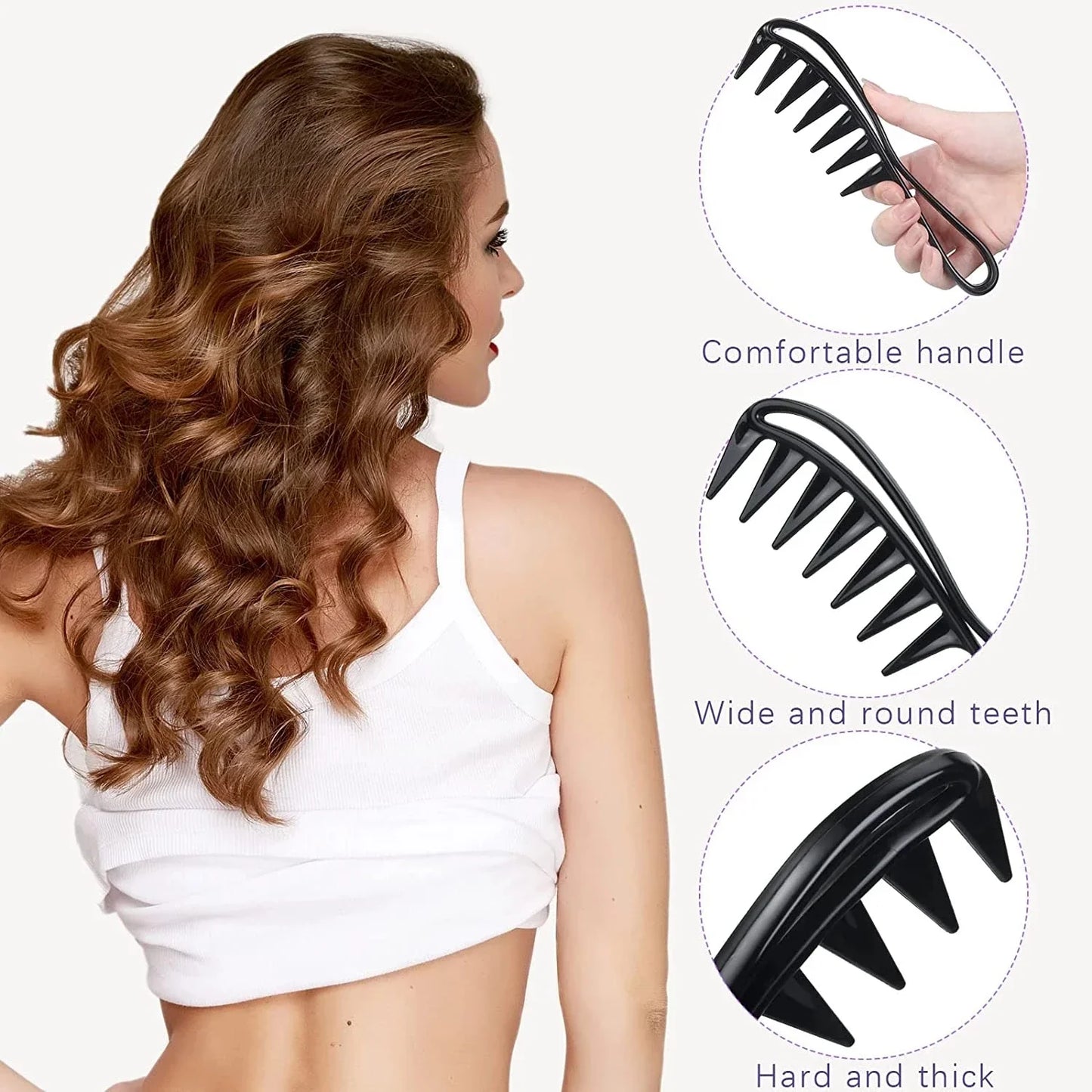 Wide Tooth Shark Plastic Comb for Men - Barber Styling & Hairdressing Tool, Ideal for Clipping, Curling, and Scalp Massage