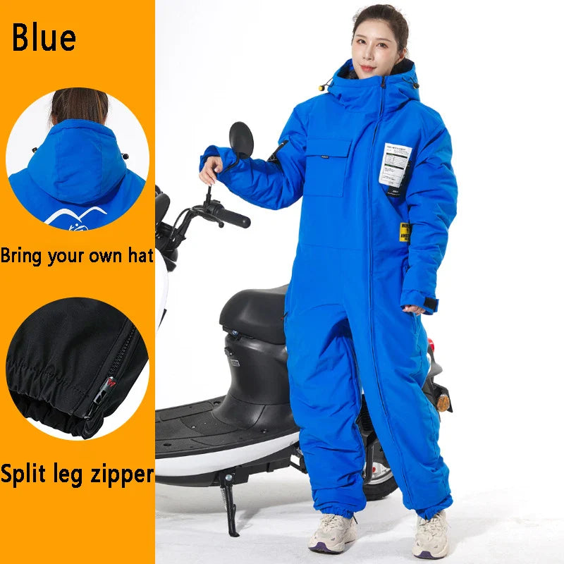 Winter Motorcycle Jacket - ColdProof, Windproof Suit for Men & Women, Cross-Country Gear, Ski & Fishing Velvet Equipment