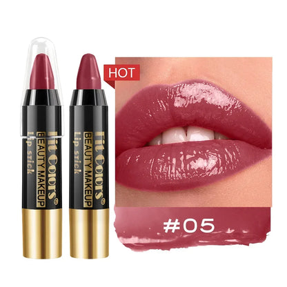 Moisturizing Crayon Lip Gloss Stick – Velvet Long-Lasting, Waterproof Jelly Tint Lipstick & Liner Pen