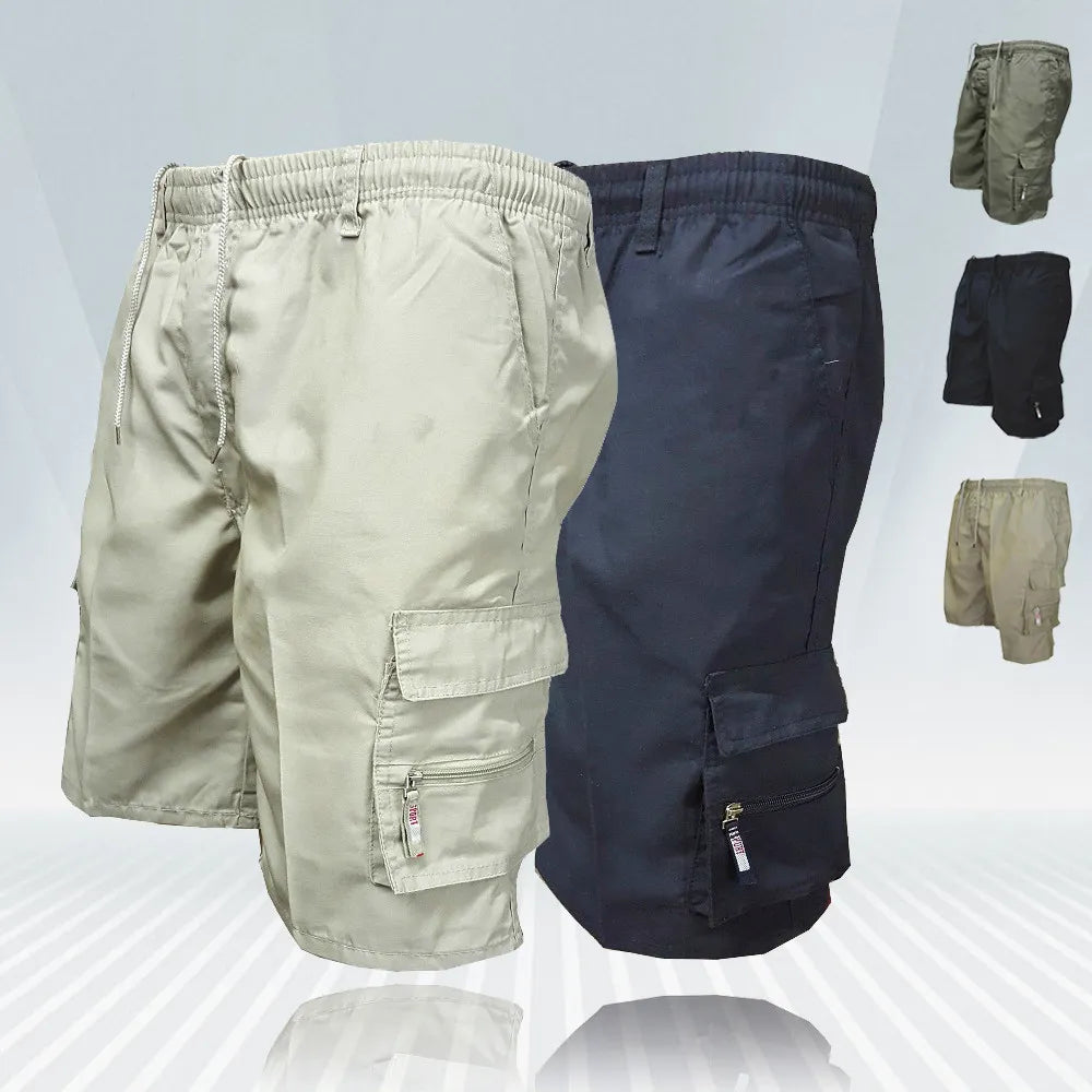 Men's Military Cargo Shorts: Fashionable Tactical Pants with Big Pockets - Casual Sports Slacks for Plus Size Males