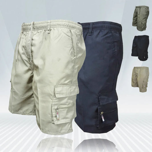 Men's Military Cargo Shorts: Fashionable Tactical Pants with Big Pockets - Casual Sports Slacks for Plus Size Males