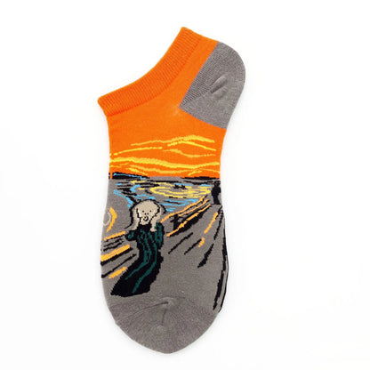 40-Style Colorful Cotton Ankle Socks – Fashion Novelty Short Socks for Men & Women, Funny Animal, Food & Avocado Casual Designs