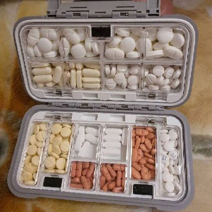 Travel Pill Case & Medicine Storage Organizer – Independent Lattice Tablet Dispenser & Tackle Box Container