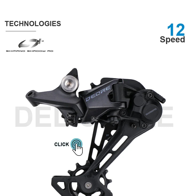 SHIMANO DEORE M6100 12-Speed Groupset – Right Shifter, Rear Derailleur, Chain & SUGEK 11-50T/52T Cassette Sprocket