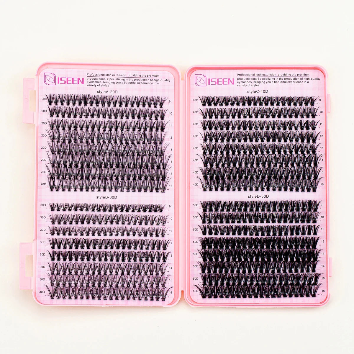 DIY Segmented False Eyelash Set – Large Capacity Cluster Lash Book with Glue, Remover, Tweezers, Brush & Festival Gift