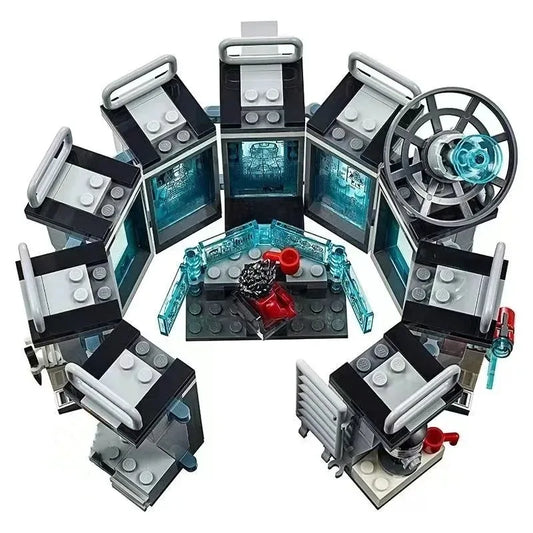 HOT 76125 Iron Man Mech Showroom Building Block Set for Kids — Superhero Toy & Birthday/Party Gift