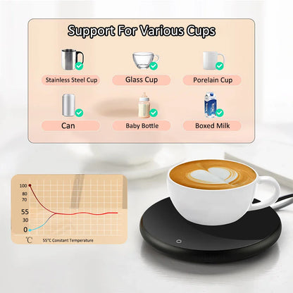 USB Mug Warmer – Electric Coffee & Tea Cup Heater Thermostatic Heating Coaster for Home & Office