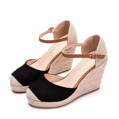 Women’s Summer Platform Sandals – High Heel Wedges with Casual Ankle Strap, Comfortable Zapatos de Mujer