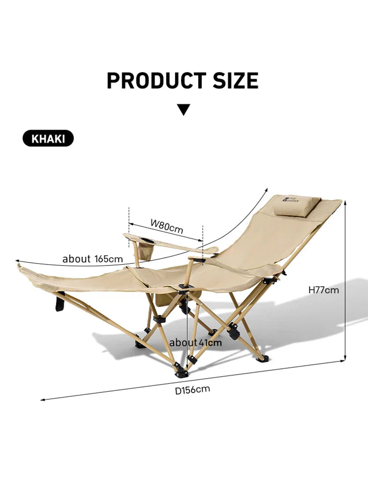WESTTUNE 2-in-1 Reclining Camping Chair – Lightweight Folding Lounge Chair with Adjustable Backrest & Footrest for Beach
