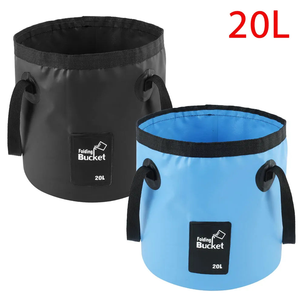 20L Portable Foldable Outdoor Camping Water Storage Bag - Waterproof Travel Bucket for Fishing and More