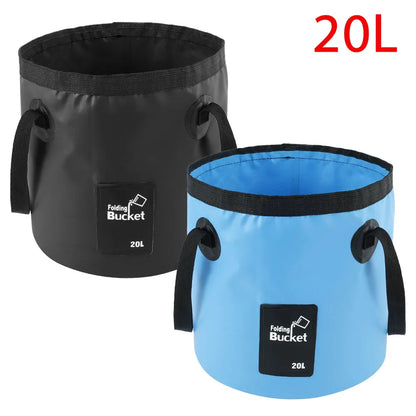 20L Portable Foldable Outdoor Camping Water Storage Bag - Waterproof Travel Bucket for Fishing and More