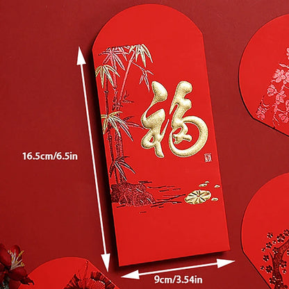 Red Envelopes for Lucky Money - Creative Red Pockets for Birthday, Wedding, and More - Hot Stamping Design - 4pcs/6pcs/10pcs Options