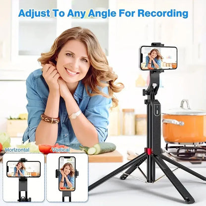 Portable Camera Tripod with Wireless Remote - 360° Rotation for Video Recording & Live Streaming