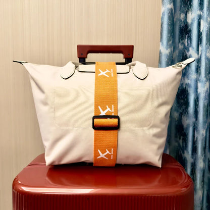 Aircraft Print Luggage Strap - Durable Nylon Suitcase Securing Belt