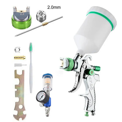 HVLP Professional Spray Gun – 1.4/1.7/2.0/2.5mm Steel Nozzle Gravity Gun for Car Paint | Portable DIY Spray Paint Kit