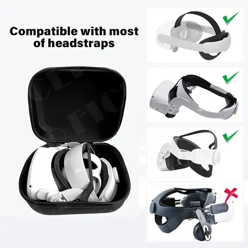 FICEP VR Headset Carrying Case — Hard EVA Portable Storage Bag for Oculus Quest 2, Meta Quest 3 & Pico 4
