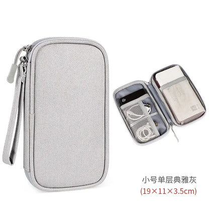 Portable Waterproof Cable Organizer Bag — Oxford Cloth Storage Case for Power Banks, Earphones & Digital Cables