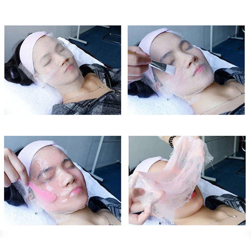 100PCS Soft Gauze Facial Masks – Disposable Beauty Salon Mask Sheets for Skincare & Soft Mask Application