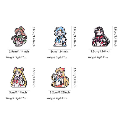 Cute Anime Enamel Pins for Girls – Manga Cartoon Brooches for Backpack, Hat & Cosplay Gifts