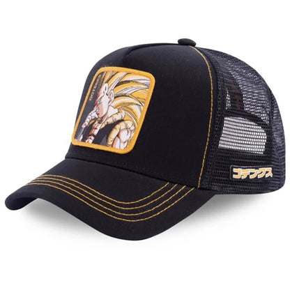 Dragon Ball Son Goku Trucker Cap - Embroidered Adjustable Mesh Sun Visor Hat for Men Summer Travel