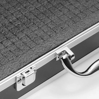 Aluminum Tool Box — Portable Storage Case with Sponge Lining, Handheld Impact-Resistant Toolbox 30x17x8cm