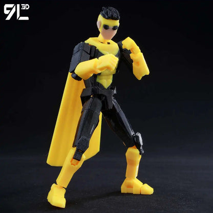 9L3D Lucky 13 Invincible Boy Eve Action Figure — 3D Printed Anime Model, Multi-Jointed Poseable Collectible Toy Gift for Fans