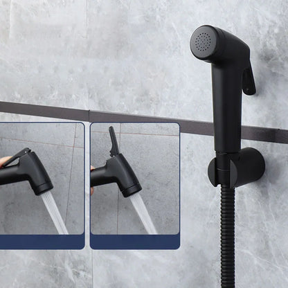 Black Toilet Bidet Sprayer Set - Handheld Bathroom Wash Spray Gun with Flexible Hose, Water Valve & Cleaning Shower Head