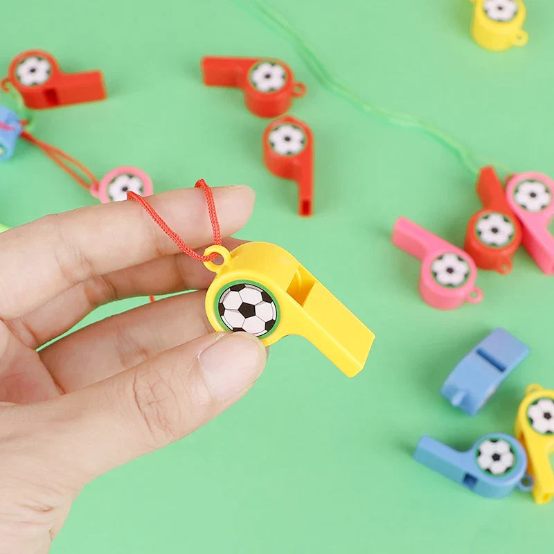 24PCS Colorful Soccer Whistles for Kids – Football Party Favors, Goody Bag & Pinata Fillers, Fun Gifts for Boys & Girls