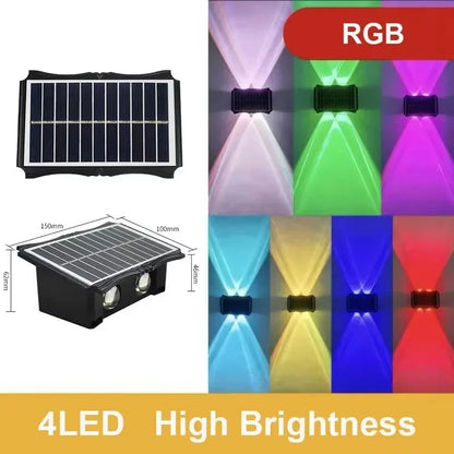 Solar Wall Lamp - Waterproof Outdoor LED Up & Down Light for Garden, Yard & Balcony Decor