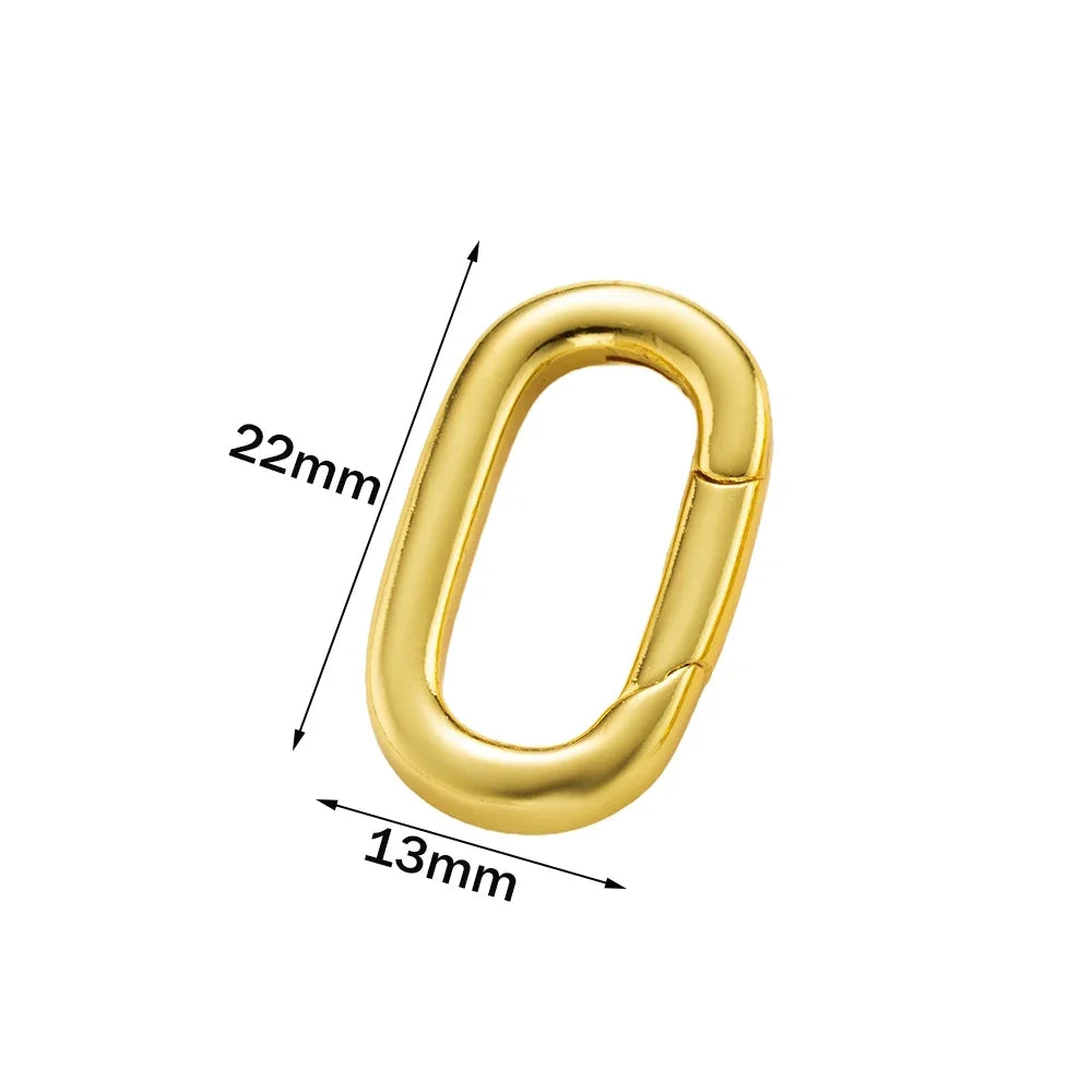 2PCS Gold Filled Oval Clasp - 14K/18K Spring Connector Carabiner for DIY Jewelry Necklace & Bracelet Making