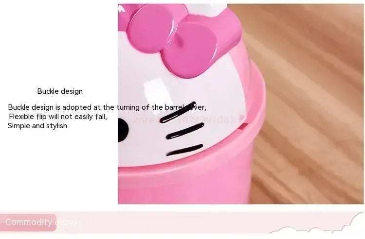 Sanrio Hello Kitty Kawaii Trash Can – Cute Dustbin for Bedroom & Living Room Garbage Disposal