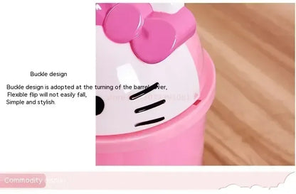 Sanrio Hello Kitty Kawaii Trash Can – Cute Dustbin for Bedroom & Living Room Garbage Disposal
