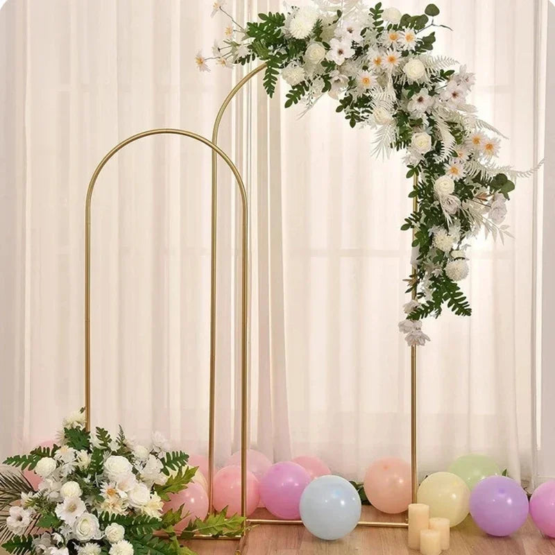 Gold Party Decor Arch Stand - 4FT to 7.2FT Balloon Frame & Backdrop Bracket for Weddings and Events