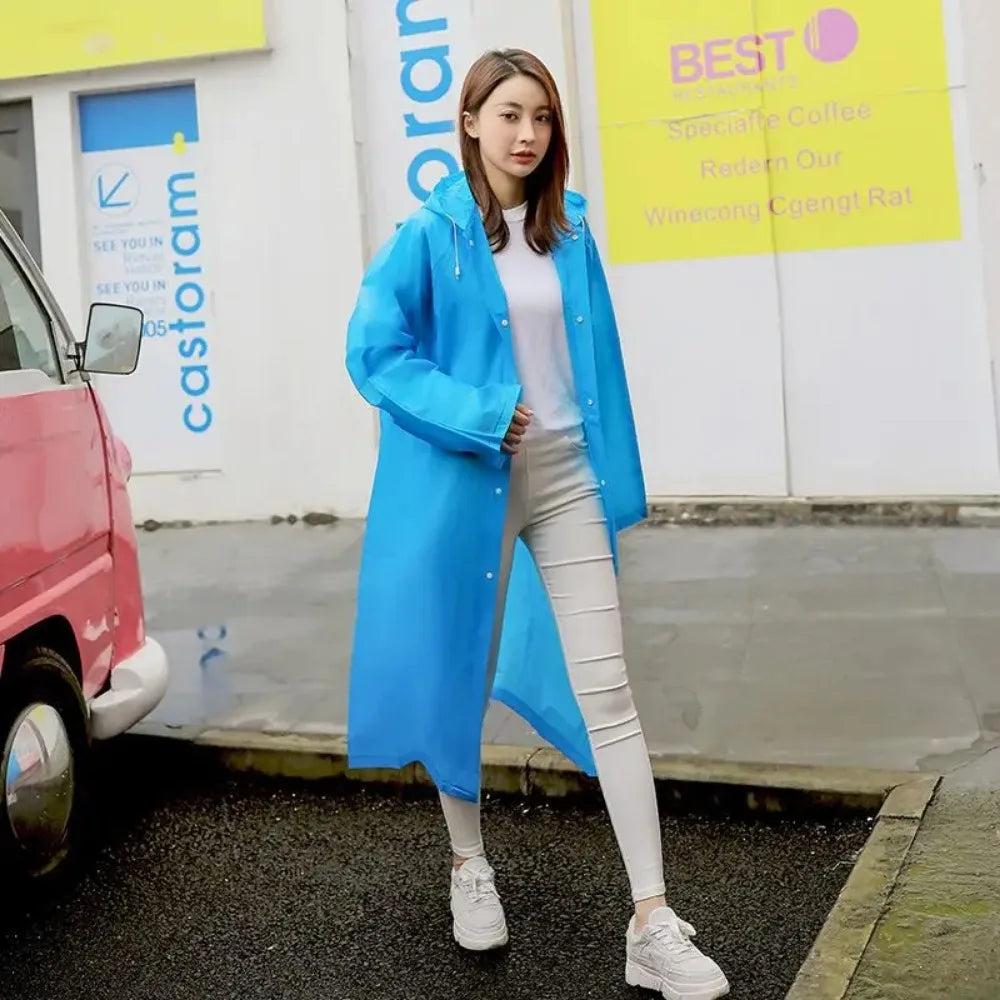 Waterproof Adult Raincoat – Lightweight, Portable, Reusable Poncho for Travel, Outdoor & Fashion Rainwear