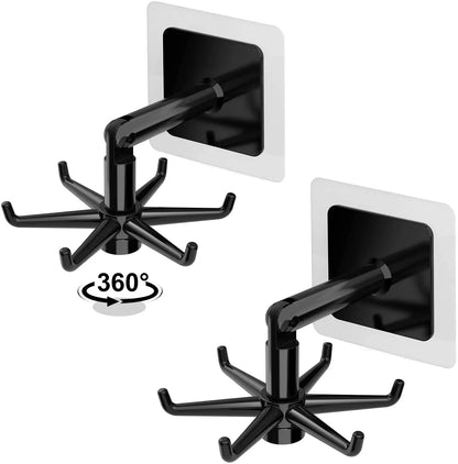 1/2PCS 360° Swivel Kitchen & Bathroom Hooks — Multifunctional Wall/Door Rack for Spoon & Storage Accessories
