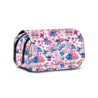 Stitch Fully Printed Flap Pencil Case – Kawaii Anime Stationery Box for School Girls