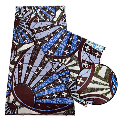 Original African Wax Print Fabric - 6 Yards 100% Cotton Nigerian Ankara Sewing Material for Women’s Dresses