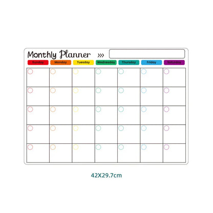 Magnetic Monthly & Weekly Planner — Dry Erase Whiteboard for Fridge, Blackboard, Message Board & Menu Organizer